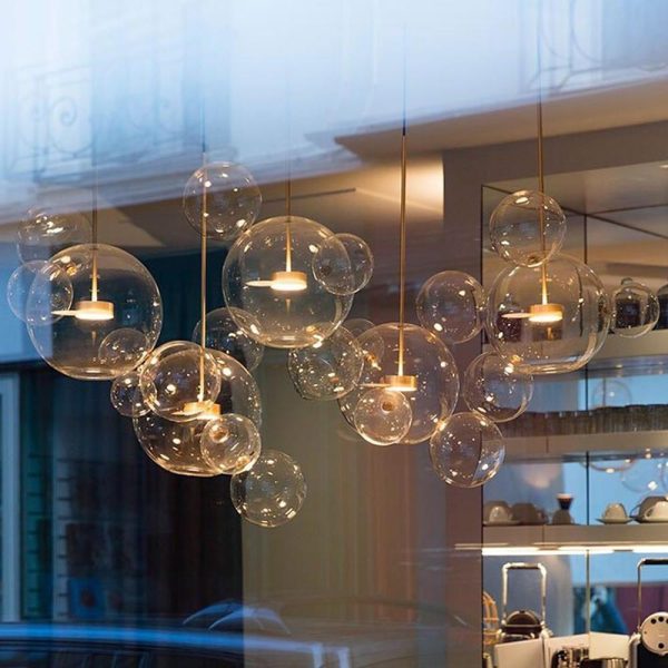 Globe Bubble Glass Pendant Light Modern Pendant Lighting - Image 2