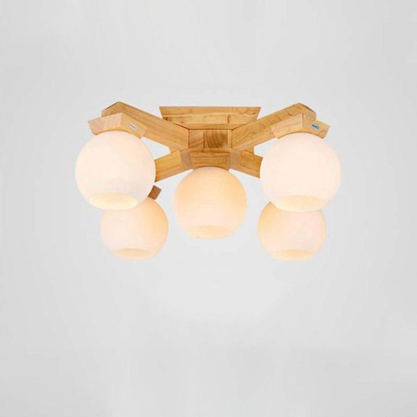 Nordic Style Modern Wood Chandelier LED Globe Chandelier - Image 7