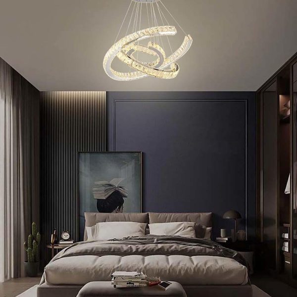 Wave Flush Mount Lighting for Dining Room LED Crystal Stainless Steel Ceiling Lights - Image 5