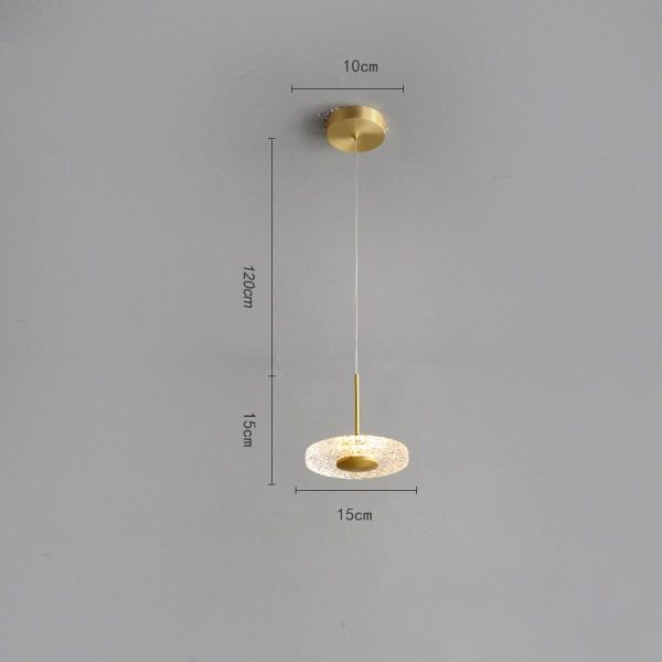 Circular Acrylic Copper LED Gold Nordic Pendant Lighting Hanging Ceiling Lights - Image 3