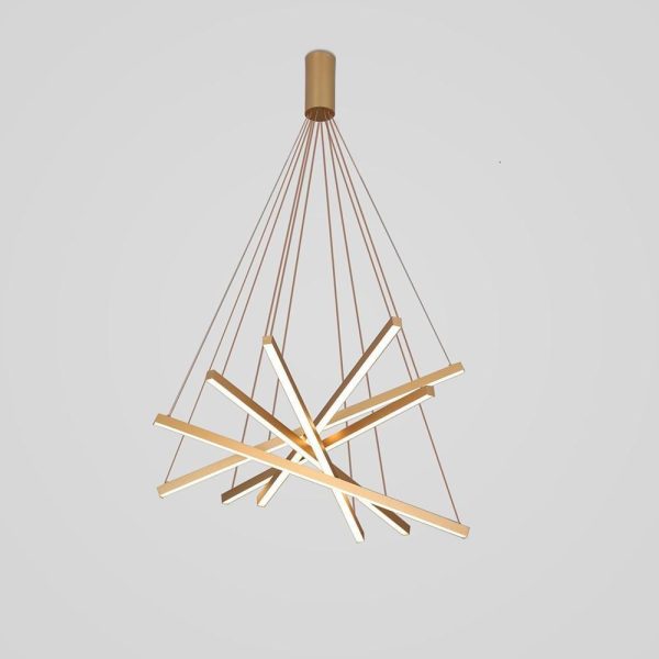6-light Cluster Design Multiple Sticks LED Modern Pendant Lighting - Image 3