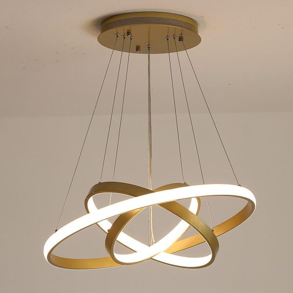 Circles Dimmable LED Adjustable Gold Contemporary Chandeliers Island Lights - Image 6