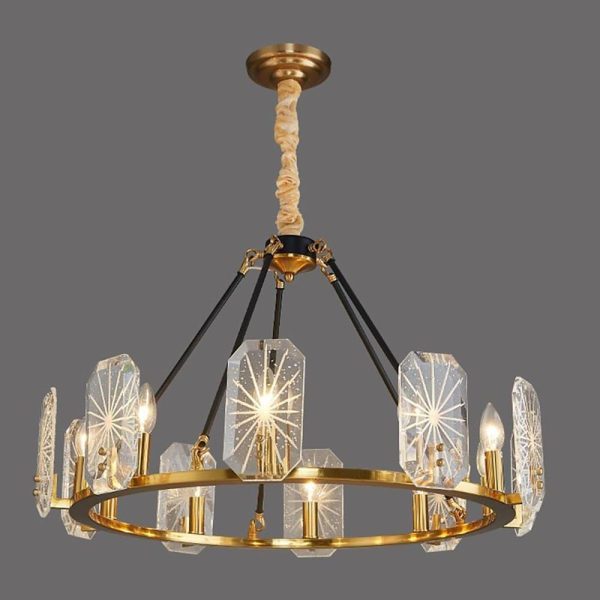 Wagon Wheel Chandeliers - 8 or 10 Lights, Gold Finish - Image 8
