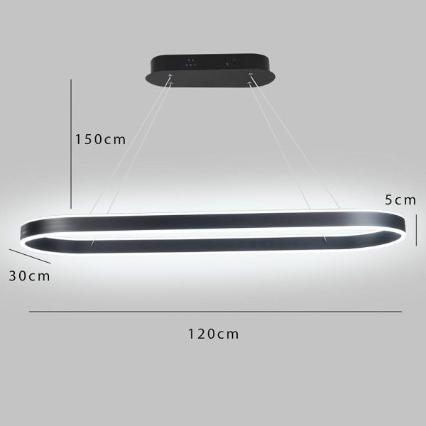 Rounded Rectangle LED Dimmable Modern Pendant Lighting Chandelier - Image 11