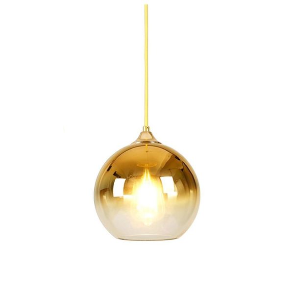 Gradient Color Glass Metal Globe Kitchen Island Pendant Lighting Ceiling Light - Image 3