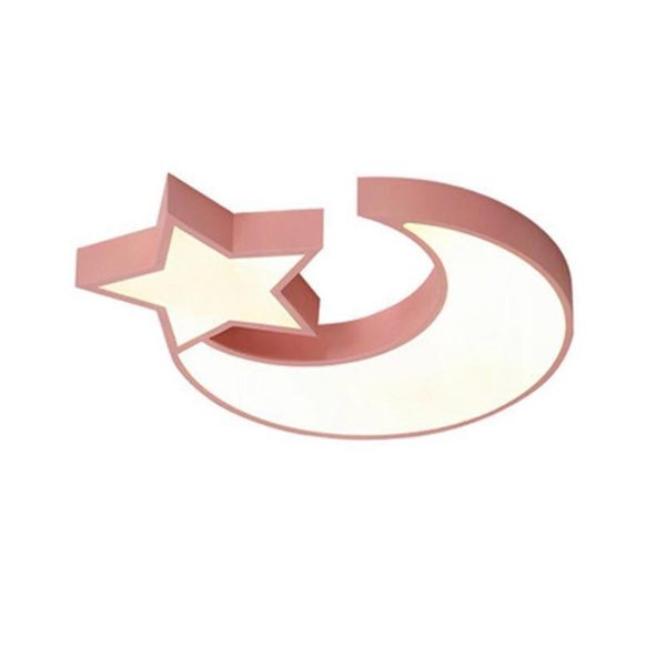Star Moon Flush Mount Ceiling Light LED Metal Dimmable Baby Kids Lights - Image 5