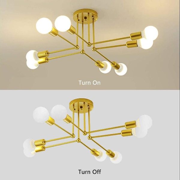 8-light LED Modern Sputnik Chandelier Ceiling Lights Pendent Lighting - Image 11