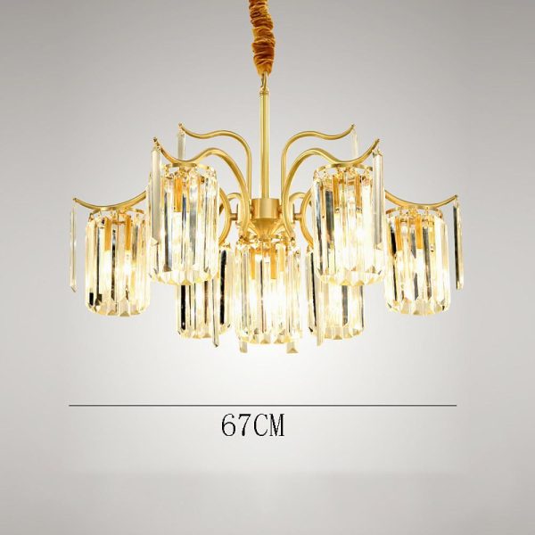 Classical 11-lights LED Copper Glass Crystal Modern Chandeliers - Image 8