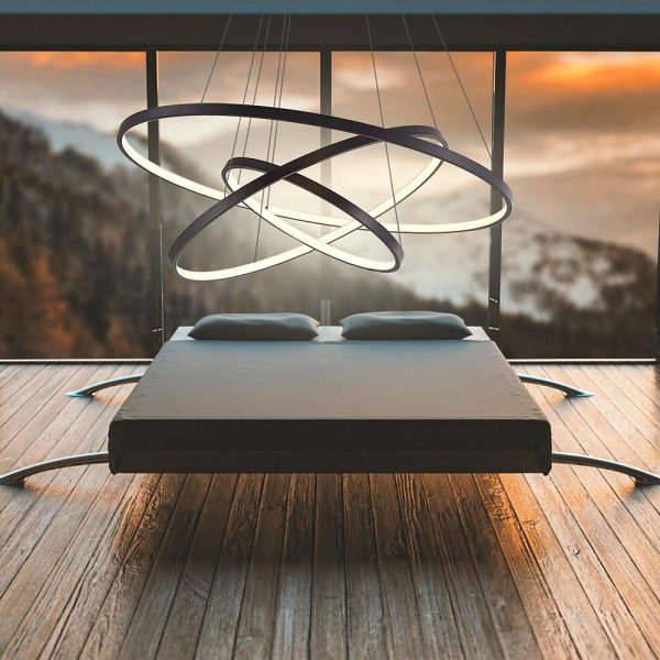 3 Ring Intterweaved Circle Design Pendant Lighting Aluminum Acrylic LED Ceiling Light - Image 10