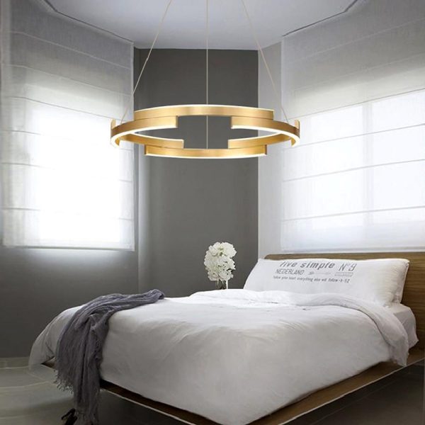 Modern Geometrical Circle Chandelier Pendant Light for Bedroom - Image 4