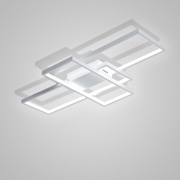 Multi Rectangle Large Flush Mount Ceiling Light with 3 Integrated Tiered Lights - Image 23