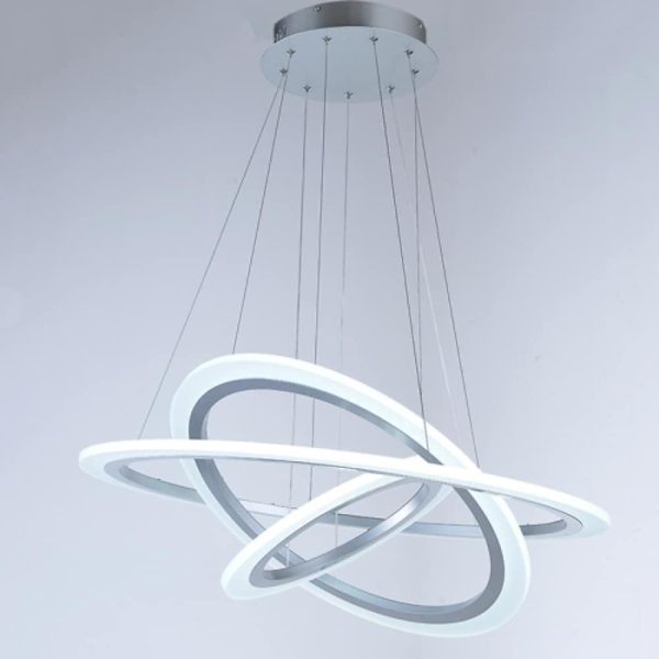 3-Ring Modern Mid Century Chandelier - Image 4