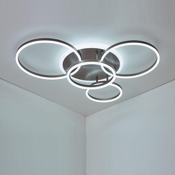 4 Circle Dimmable with Remote LED Modern Flush Mount Ceiling Light Fixtures - Image 6