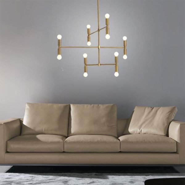 12 Lights LED Electroplated Metal Adjustable Modern Pendant Lights - Image 2