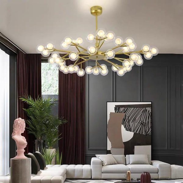 45 Lights LED Cluster Design Glass Modern Chandelier Ceiling Light - Image 4