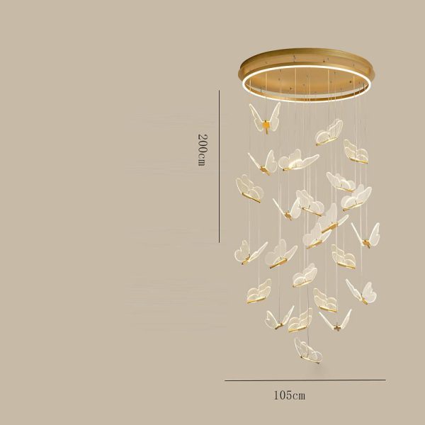 Butterfly Shapes Design Pendant Lighting Acrylic Metal Island LED Living Room Ceiling Lights - Image 17