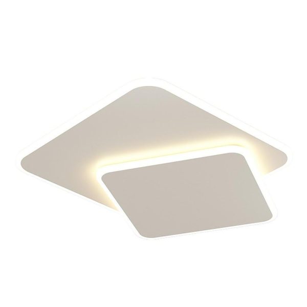 2-Light White Square LED Flush Mount Ceiling Light for Bedroom - Image 9