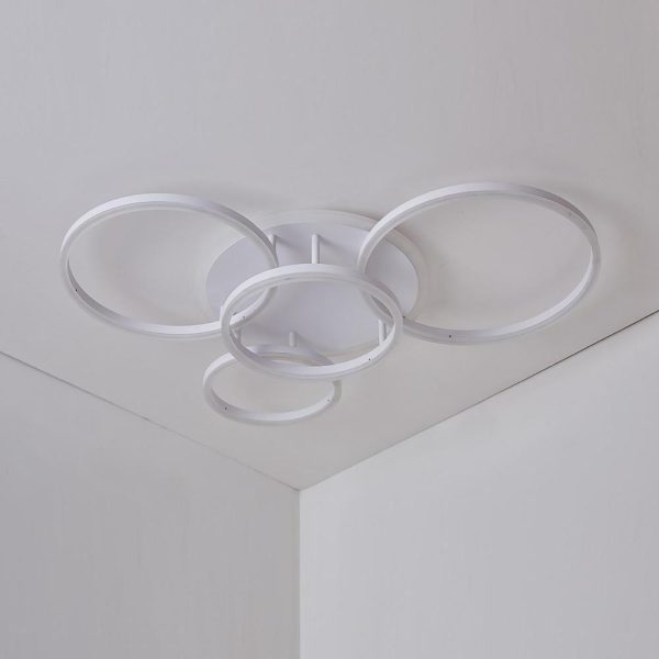 4 Circle Dimmable with Remote LED Modern Flush Mount Ceiling Light Fixtures - Image 8