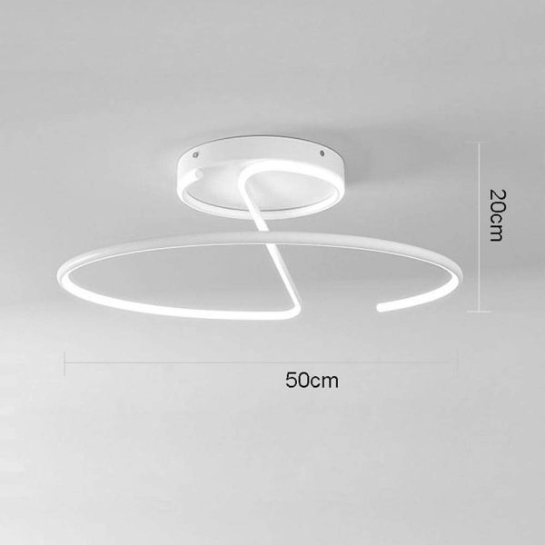 Semi Circle Streamlined Metal Dimmable LED Modern Ceiling Light Fixture - Image 7