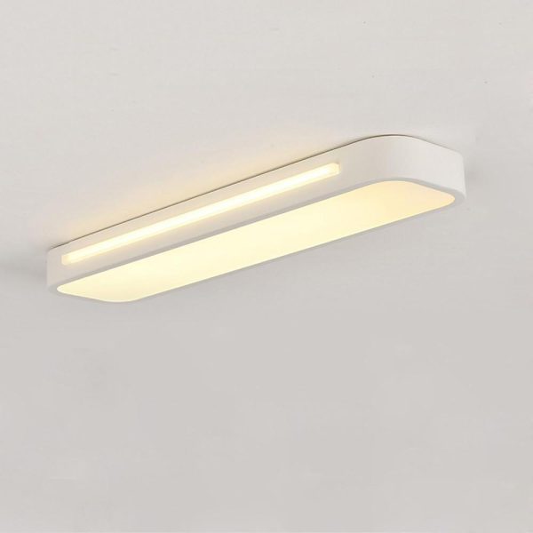 19 in. W 1-Light Long Oval LED Flush Mount Minimalist Rectangular Ceiling Light - Image 2