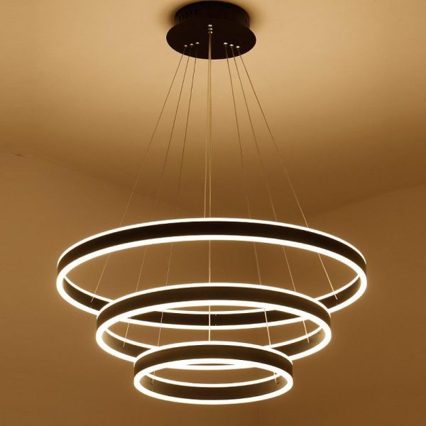 3 Circles Interweaved LED Modern Chandeliers Pendant Light Hanging Lamp - Image 8
