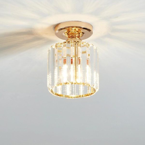 Modern Crystal Metal Industrial LED Flush Mount Ceiling Light for Hallway Entryway - Image 11