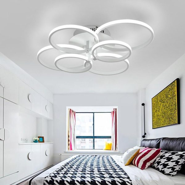 6 Differently Sized Metal Silica Gel Flush Mount Lights with 6 Large Integrated Lights - Image 3