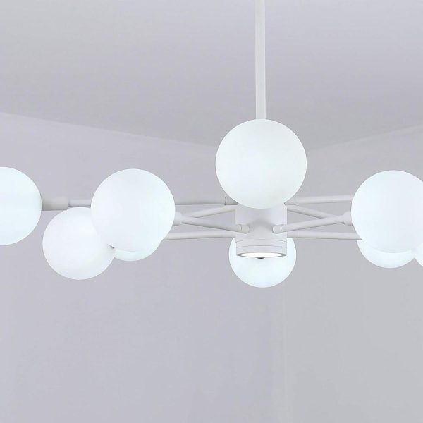 10-light Glass LED White Contemporary Chandeliers Hanging Lamp Pendant Light - Image 8