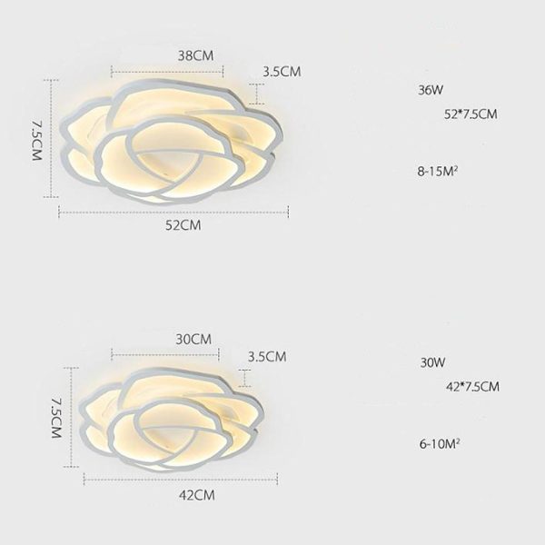 Flower Shapes Dimmable LED Modern Ceiling Lights Flush Mount Lighting - Image 7