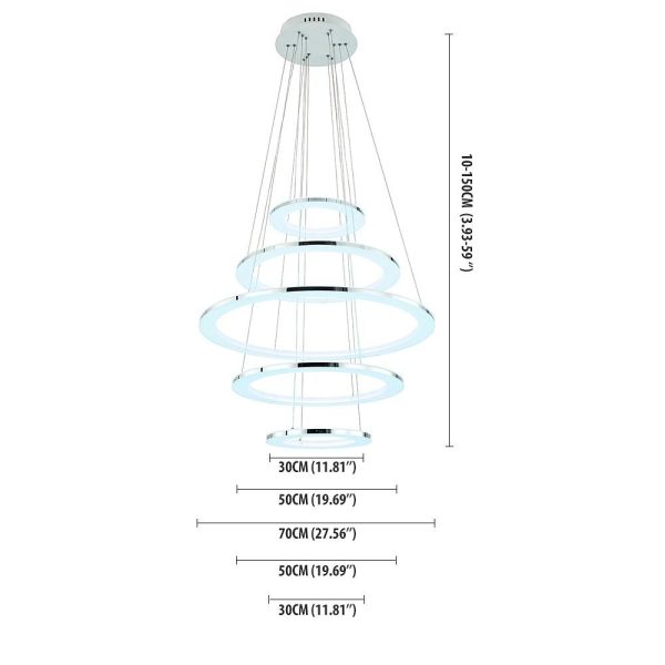 Adjustable Contemporary Chandelier Light Mid-century Chandeliers with 5 Tiered LED Lights - Image 8