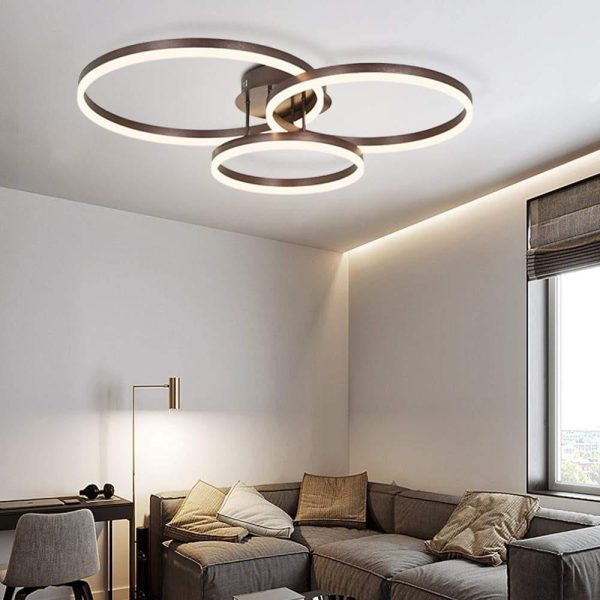 Modern 3 Circle Gold Flush Mount Light Ceiling Light 3 Lights - Image 3