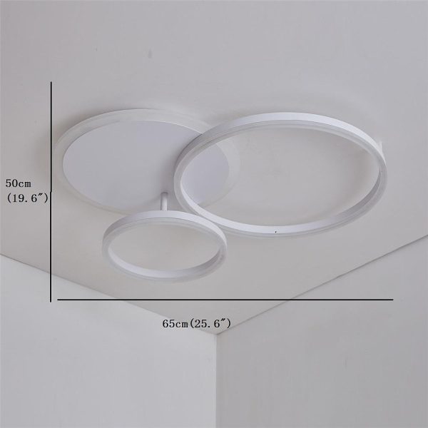 3-Layers LED Modern Circle Flush Mount Light - 3-Color Dimmable, 26"x20" - Image 14