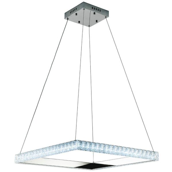 Square Electroplated Crystal Metal LED Modern Chandeliers Pendant Light - Image 9