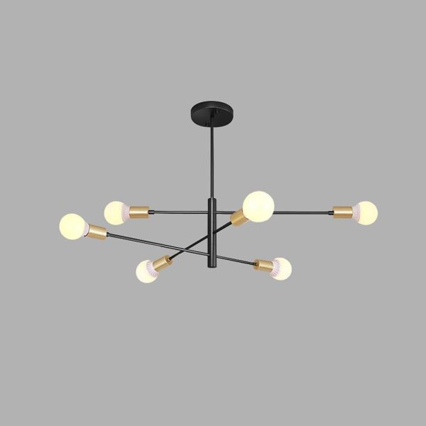 Luxurious 6-Light Sputnik Chandelier with E27 Bulb Base - 41'' Dia x 31'' H - Image 4