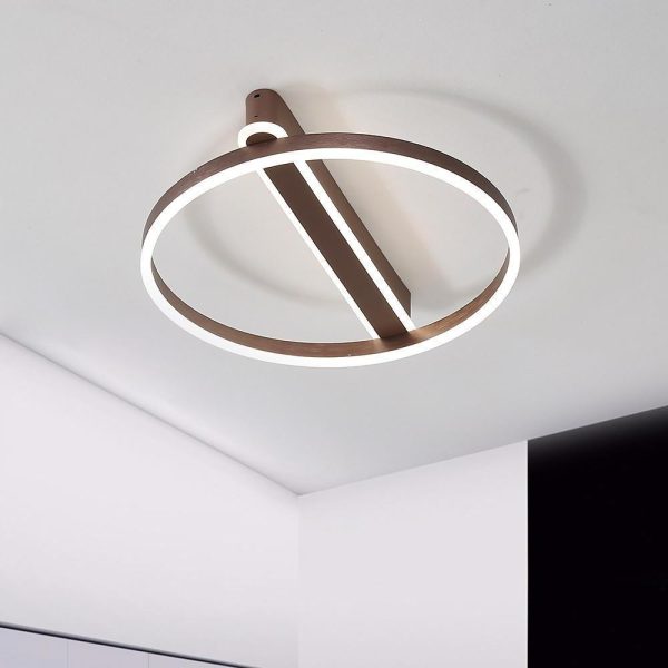 Circle Linear Dimmable LED Modern Ceiling Lights Flush Mount Lighting - Image 3