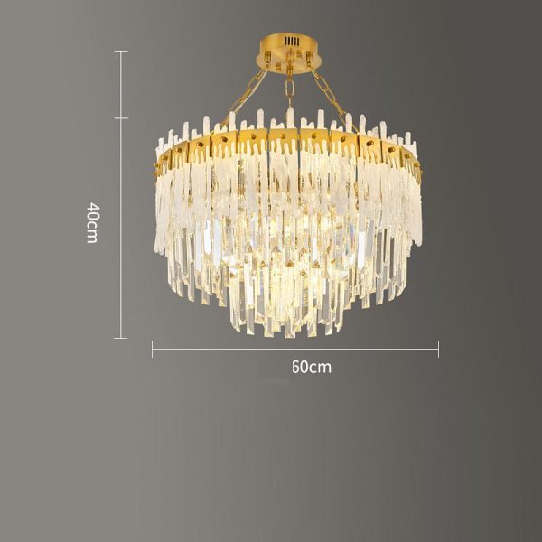 Nordic Style Round Gold Crystal Chandelier: 16'' cord, Gold, Neutral Light - Image 6