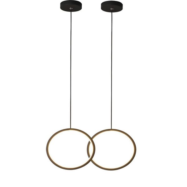 2 Light Round Modern Pendant Lighting Vintage Metal LED Ceiling Light - Image 9
