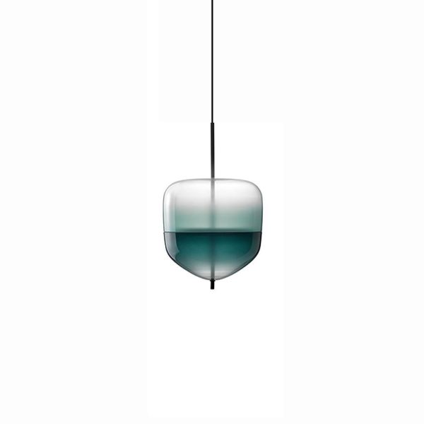 1 Bulb Gradient Blue Glass Pendant Light Modern Industrial Pendant Lamp - Image 4