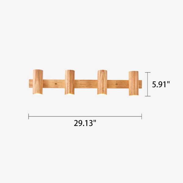 Modern Minimalist Wood Track Spotlight 1/2/3 Light Wall Sconce Lamp - Image 10