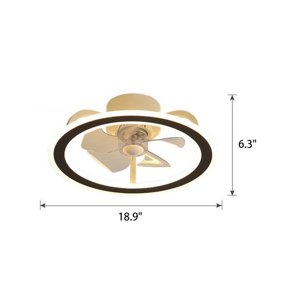Nordic Creative Round LED Semi-Flush Mount Ceiling Fan Light - Image 15