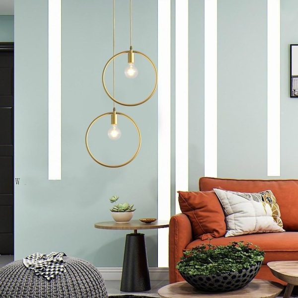 Metal Black and Gold Pendant Light Rounded Square Pendant Lighting - Image 6