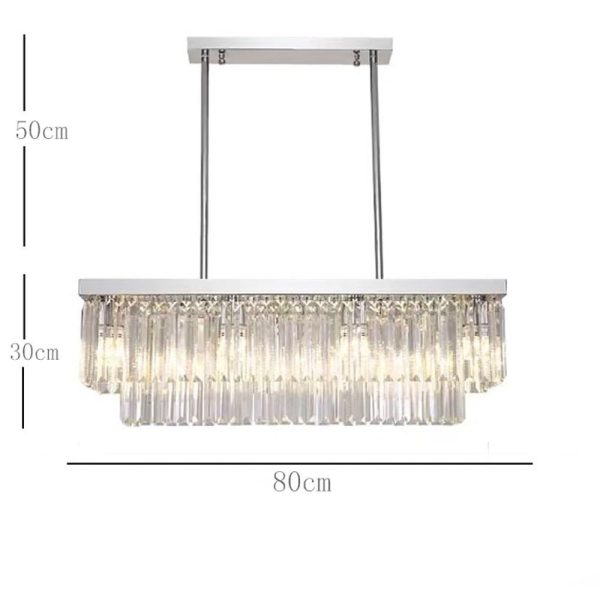 Rectangular Double-layer Crystal LED Industrial Chandeliers Pendant Light - Image 6