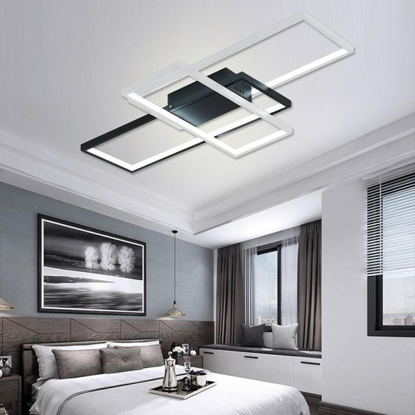 Multi Rectangle Large Flush Mount Ceiling Light with 3 Integrated Tiered Lights - Image 16