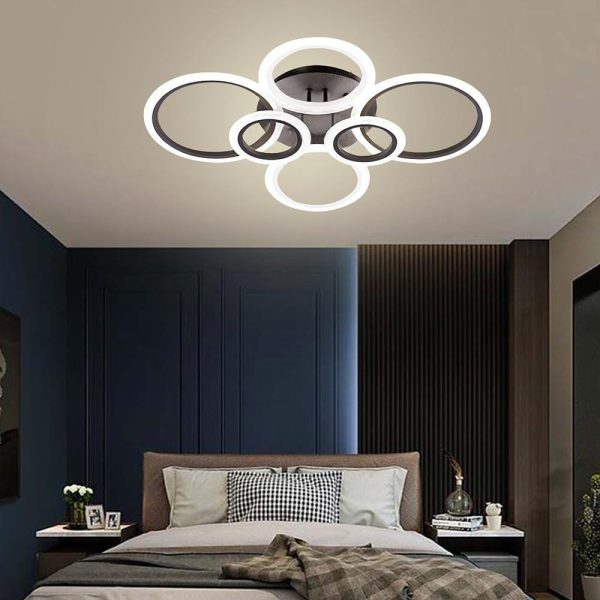 Circles Aluminum Acrylic Cluster Style Design Flush Mount Lighting LED Living Room Bedroom Ceiling Lights - Image 20