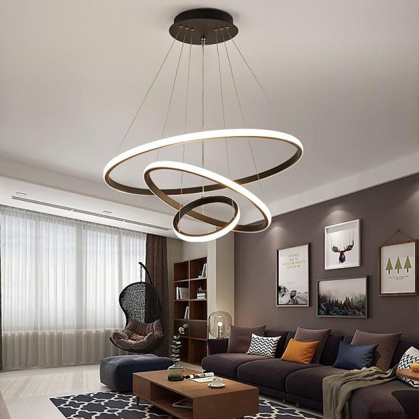 3 Ring Design Pendant Lighting Acrylic Aluminum Pendant Unique LED Ceiling Light - Image 6