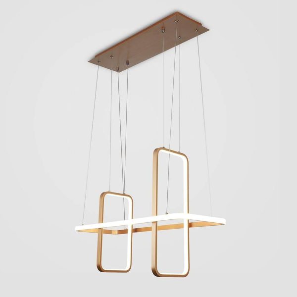 Rectangular LED Modern Chandeliers Pendant Light Hanging Ceiling Lights - Image 5