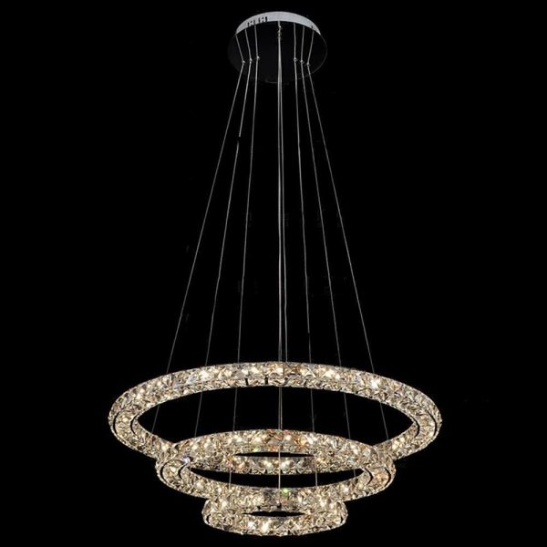 Luxury Crystal LED Chandelier 3-Tier Geometric or Stacked LED Pendant light - Image 11