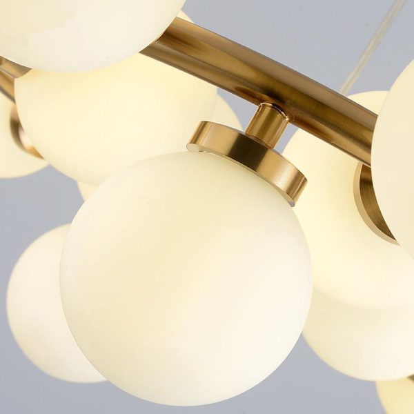 Clustered Glass Globe Design Electroplated Metal LED Modern Chandeliers - Image 3