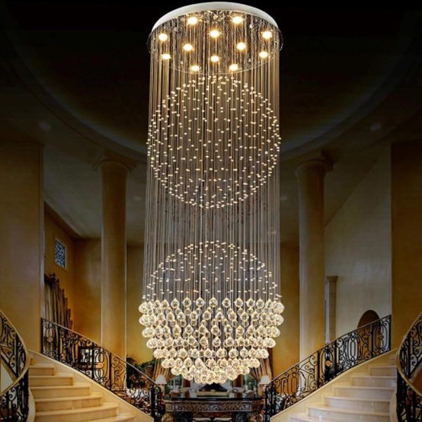 Double Sphere Metal Crystal Rustic Chandeliers Contemporary Chandeliers - Image 11
