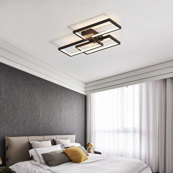 Geometric Rectangle LED Modern Flush Mount Lighting Ceiling Light - Image 3